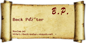 Beck Péter névjegykártya