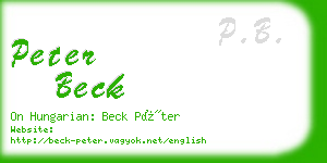 peter beck business card